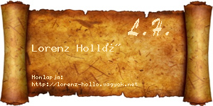 Lorenz Holló névjegykártya